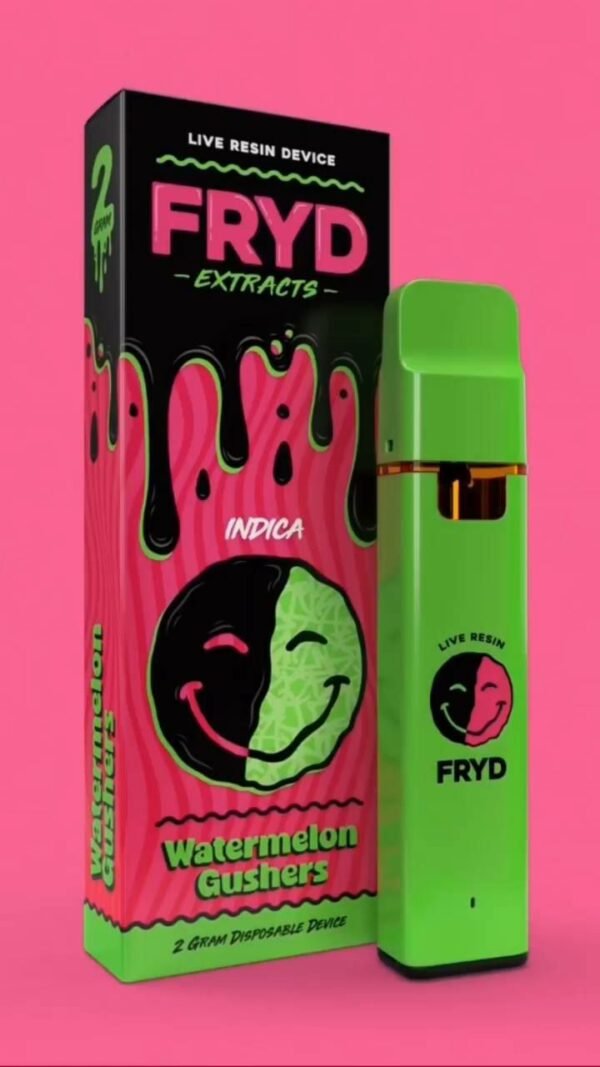 Experience the sweet, juicy flavor of Watermelon Gushers Fryd Carts for a smooth, flavorful vape with balanced effects.fryd watermelon gushers