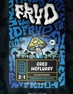 Indulge in the Oreo McFlurry Fryd Magic Mushroom Chocolate Bar – a delicious blend of Oreos, chocolate, and magic!.new fryd carts